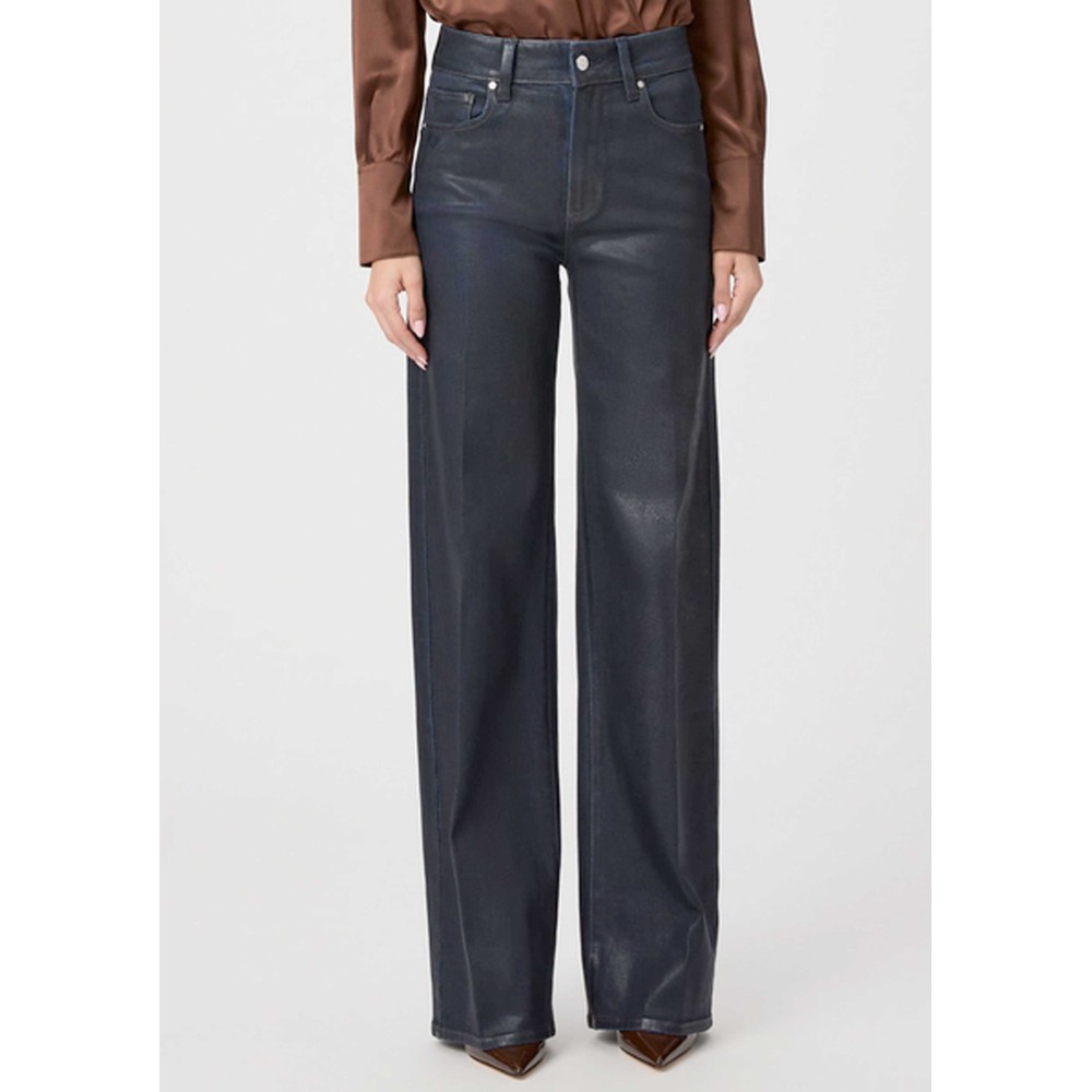 Paige Denim Women's Indigo Sasha Coated Wide Leg Jeans - Glazed
