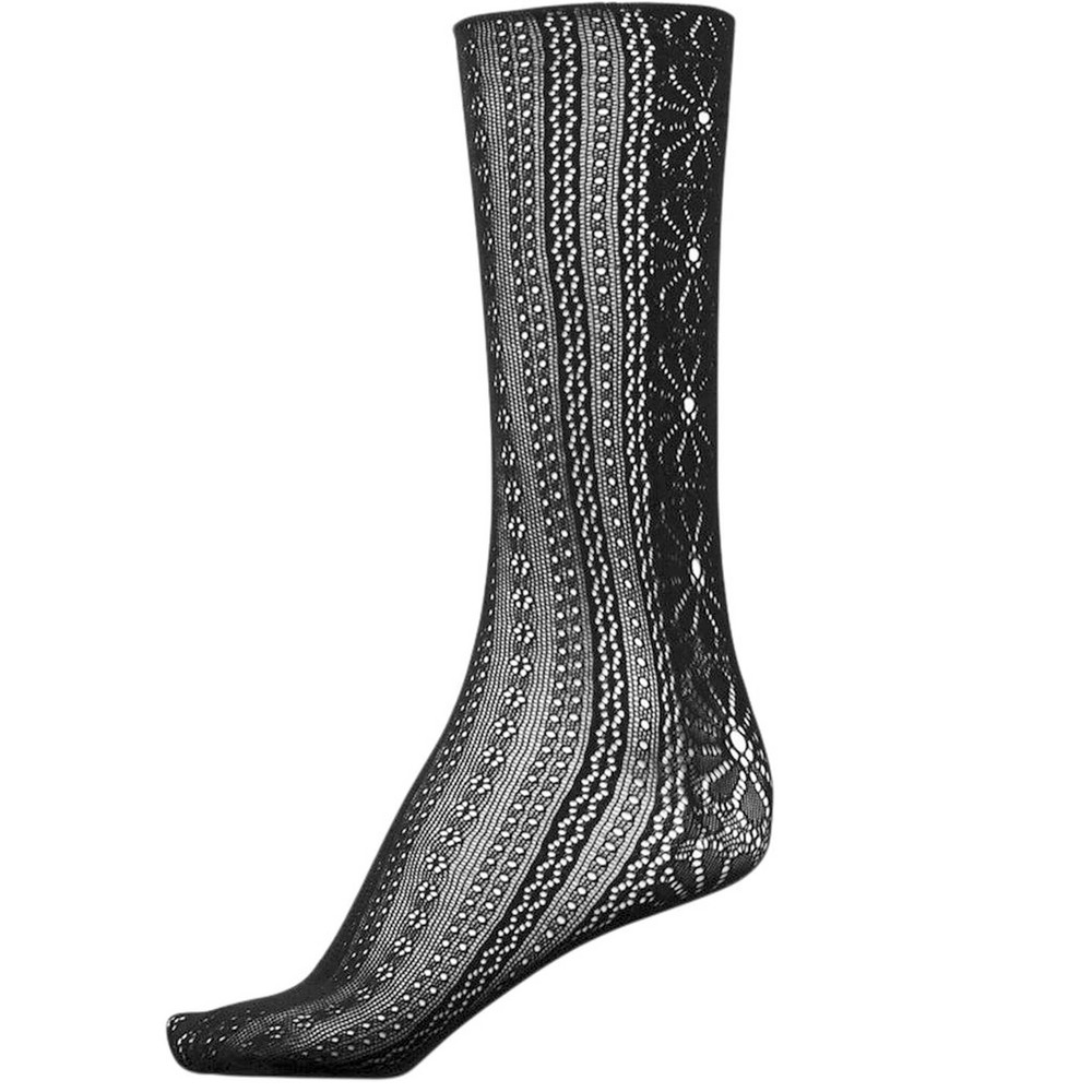 Sui Ava Women's Black Flower Lace Socks - Pattern