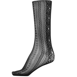 Flower Lace Socks - Black Pattern