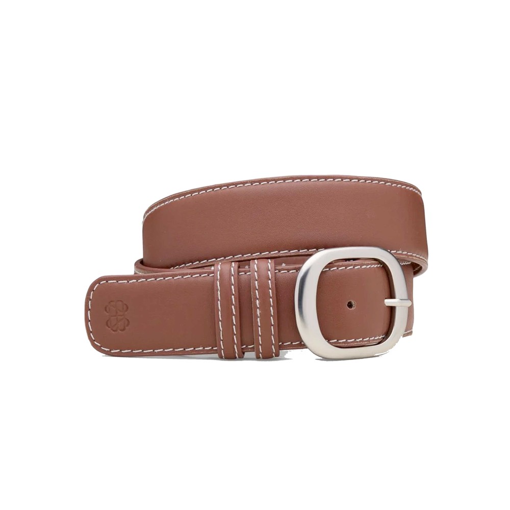Becksondergaard Women's Silver Glossy Rochel Leather Belt - Mocha