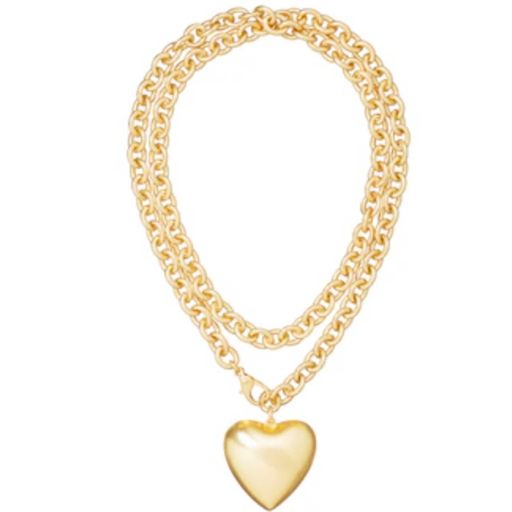 Roxanne Assoulin Women's Gold Heart & Soul Long Pendant Necklace