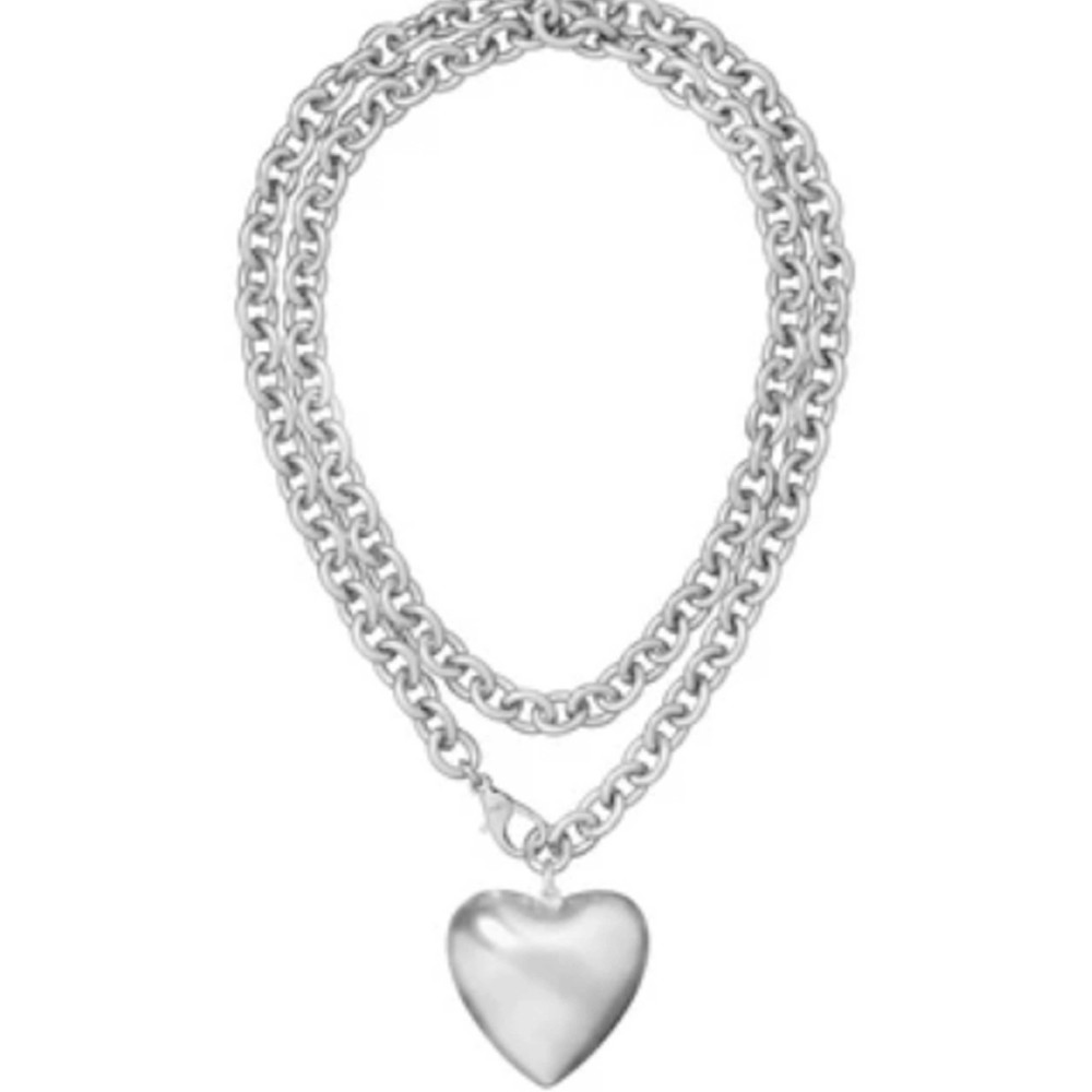 Roxanne Assoulin Women's Silver Heart & Soul Long Pendant Necklace