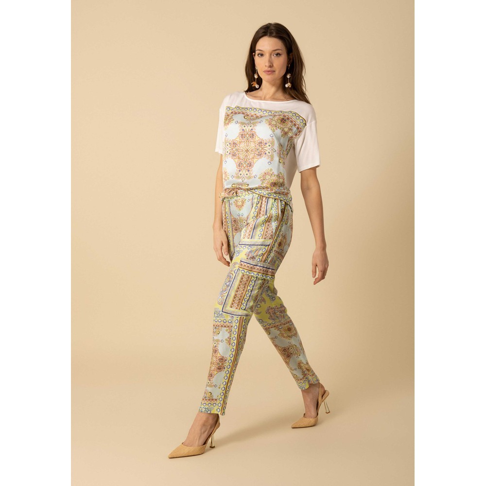 Hale Bob Women's Turquoise Paisley Trousers