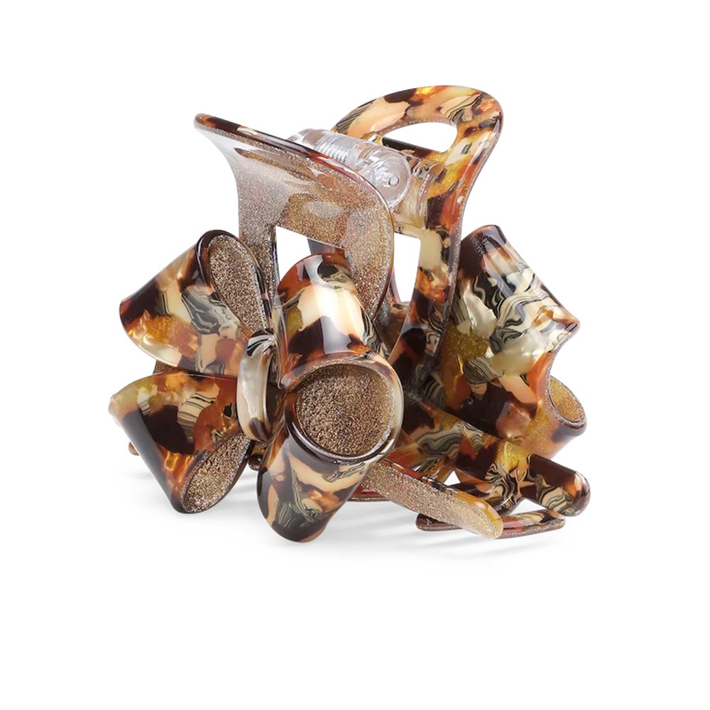 Sui Ava Women's Brown Combi Bow Middle Hairclip - Glitter