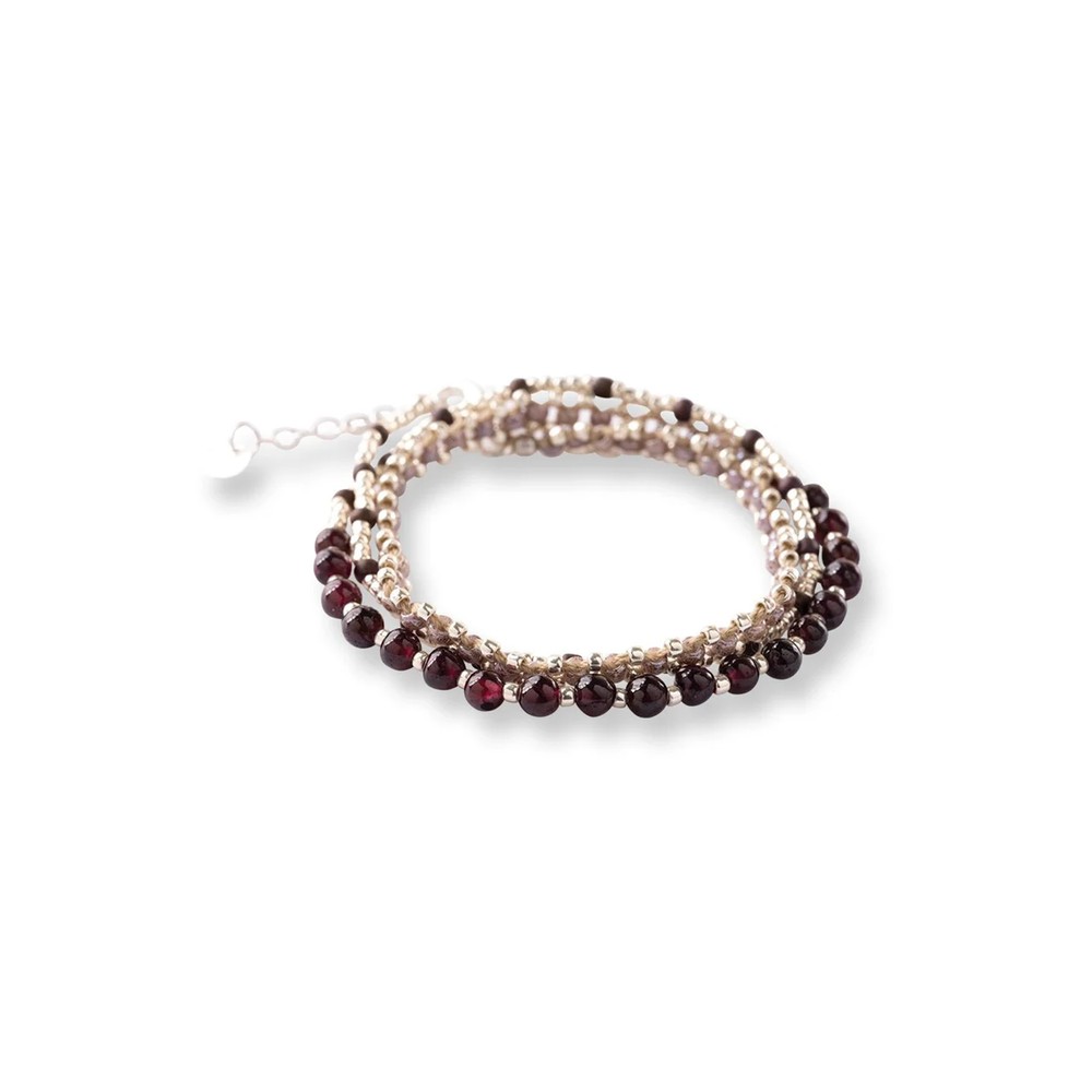 A Beautiful Story Women's Silver Advanced Garnet Bracelet