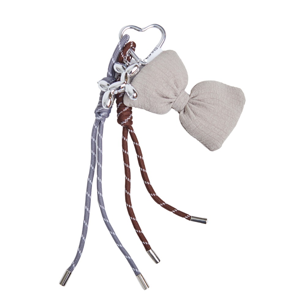 Sui Ava Women's Beige Puffy Bow Bag Charm
