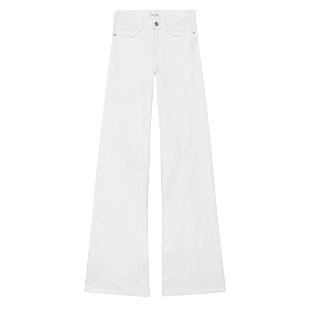 Frame Denim Women's White Le Slim Palazzo Jean