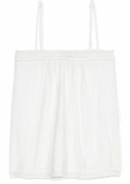 M.A.B.E Livie Embellished Cotton Camisole - White