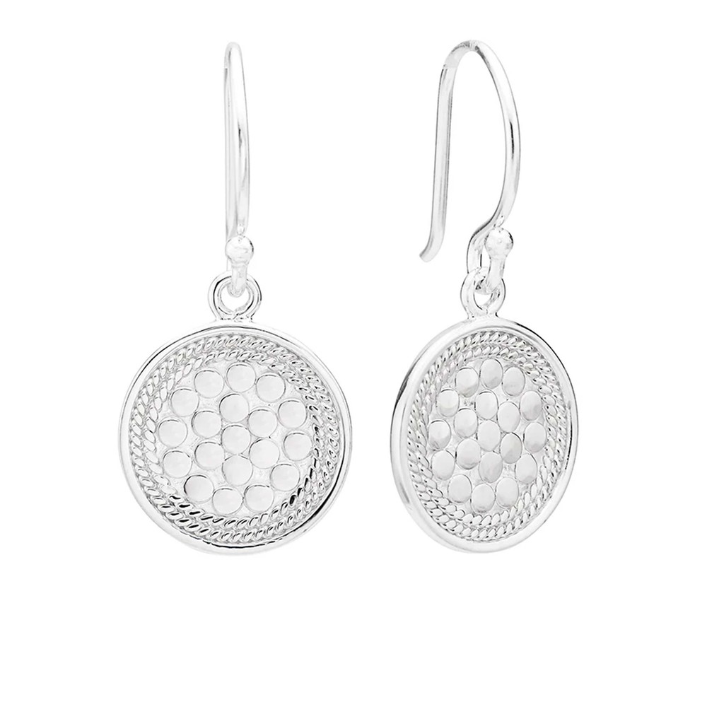 Anna Beck Women's Silver Circle Drop Earrings