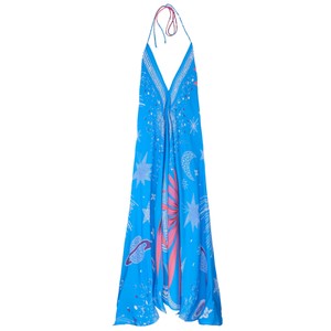Voila Comete Halterneck Maxi Dress - Blue