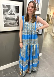 GREEK ARCHAIC KORI Triangle Maxi Dress - Blue Raf & Gold