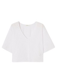 American Vintage Tuffaz V Neck Top - Coconut