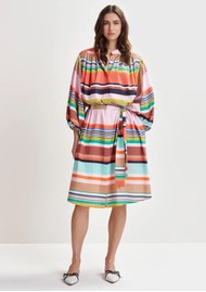 ESSENTIEL ANTWERP Hoklahoma Striped Dress - Tutu Turq