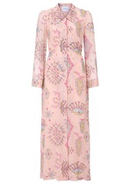 HAYLEY MENZIES Dylan Lurex Maxi Shirt Dress - Rose Pink
