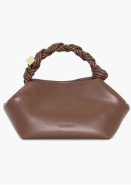 GANNI Small leather Bou Bag - Chocolate Fondant