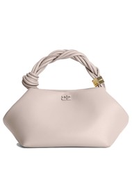 GANNI Small Leather Bou Bag - Oyster Gray