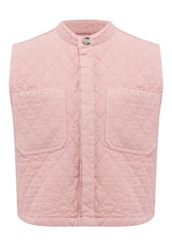 SEVENTY & MOCHI Quilted Pablo Waistcoat - Peony Pink