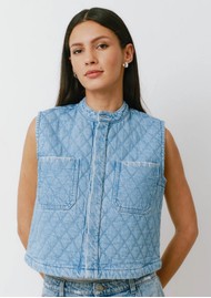 SEVENTY & MOCHI Quilted Pablo Waistcoat - Summer Sky