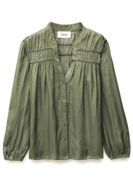 Ba&sh Cessia Satin Blouse - Kaki