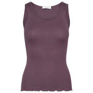 Rwbeatha U Neck Silk Blend Top - Plum Perfect