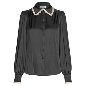 Umadea Silk Blouse - Black/Porcelain