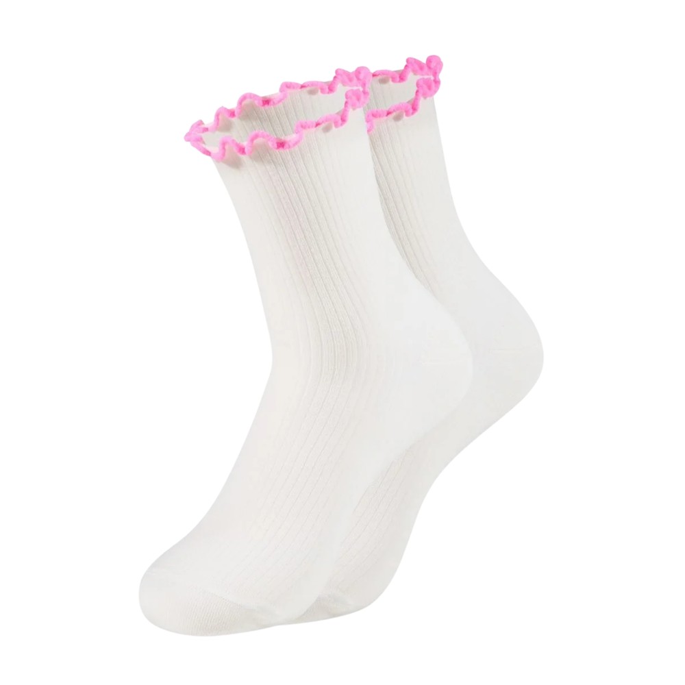 Ooley Women's White Spaghetti Organic Cotton Socks - Off