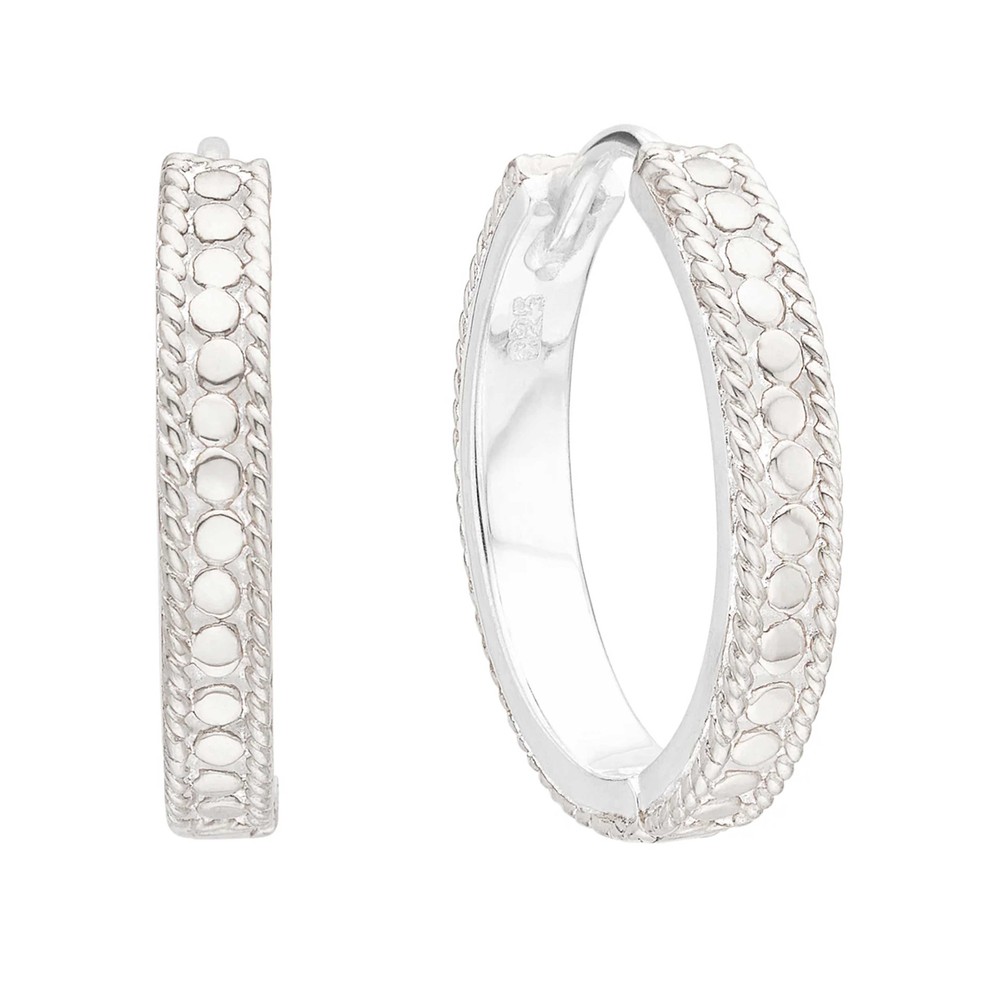Anna Beck Women's Silver Unity Hinge Hoop Earrings