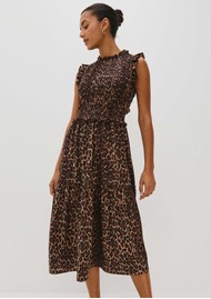 Rails Vivier Shirred Midi Dress - Brown Nala
