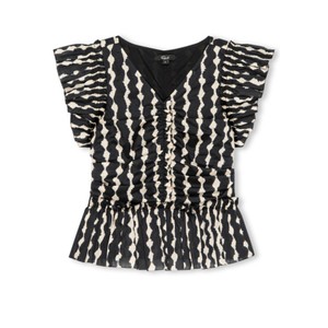 Cali Frill Cotton Top - Painted Noir
