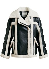 ESSENTIEL ANTWERP Ifle Faux Fur Mix Puffer Jacket - Black
