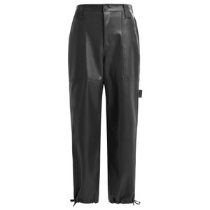 Itao Faux Leather Trousers - Black
