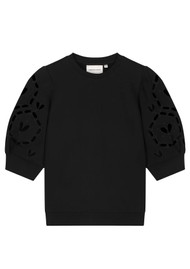 FABIENNE CHAPOT Henriette Embroidered Organic Cotton Sweater - Black