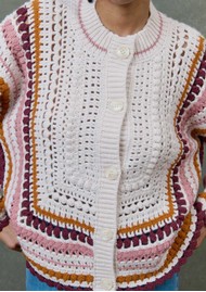 LOUISE MISHA Khalani Alpaca Blend Knit Cardigan - Cream Multi