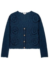 LOUISE MISHA Mallyr Knitted Cotton Cardigan - Midnight