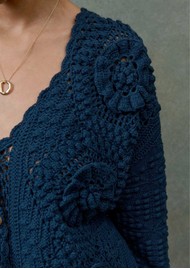 LOUISE MISHA Mallyr Knitted Cotton Cardigan - Midnight