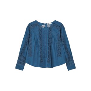 Jeannine Cotton Voile Blouse - Blue