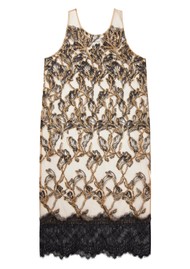 MUNTHE Lazo Sheer Appliqué Dress - Gold