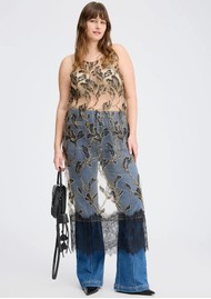 MUNTHE Lazo Sheer Appliqué Dress - Gold