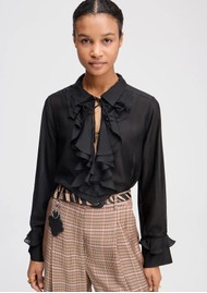MUNTHE Lesienna Ruffle Blouse - Black