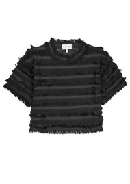 MUNTHE Lipona Fringe Blouse - Black