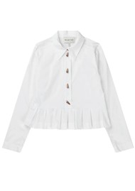 MUNTHE Lustona Peplum Shirt - White