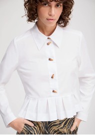 MUNTHE Lustona Peplum Shirt - White