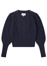 MUNTHE Lysta Cable Knit Jumper - Navy