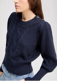 MUNTHE Lysta Cable Knit Jumper - Navy
