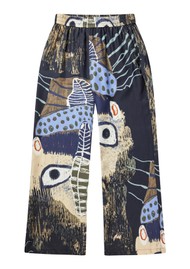 MUNTHE Arum Silk Printed Trouser - Black Multi