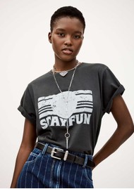 Ba&sh Reese Organic Cotton T-Shirt - Anthracite