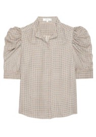 Frame Denim Gillian Silk Blouse - Houndstooth