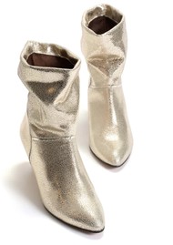 ANONYMOUS Jassi 50 Cracked Leather Ankle Boot - Champagne