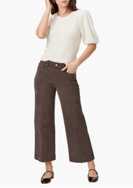 Paige Denim Anessa Cropped Wide Leg Jeans - Rich Chocolate