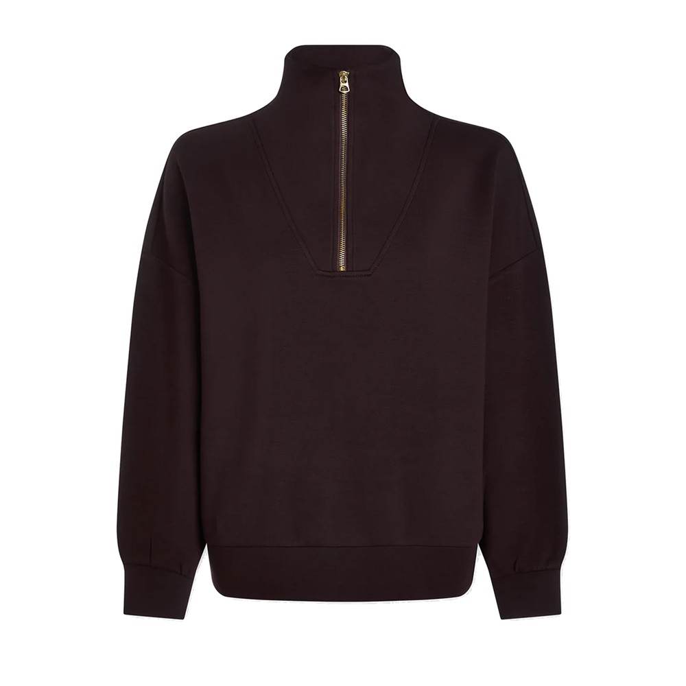 Varley Women's Brown Hawley Half Zip Sweatshirt - Coffee Bean